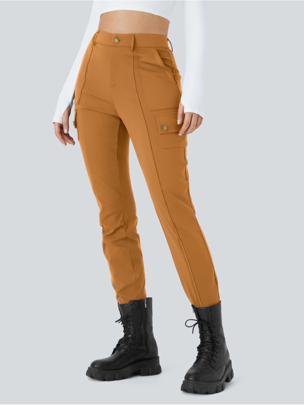 DayStretch High Waisted Zipper Pockets Solid Skinny Cargo Pants Size Small NWOT